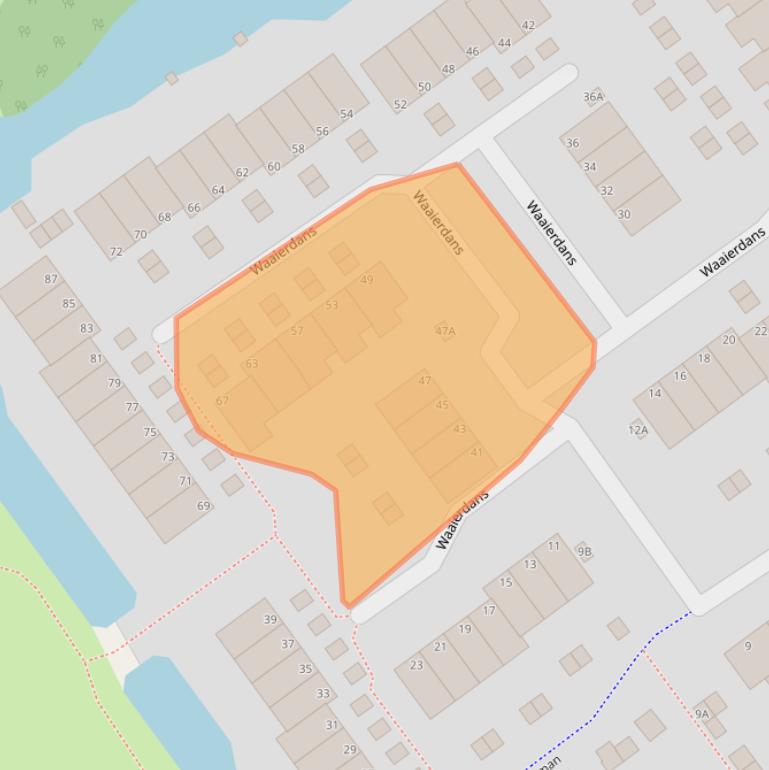 Kaart van postcodegebied 2907AL.