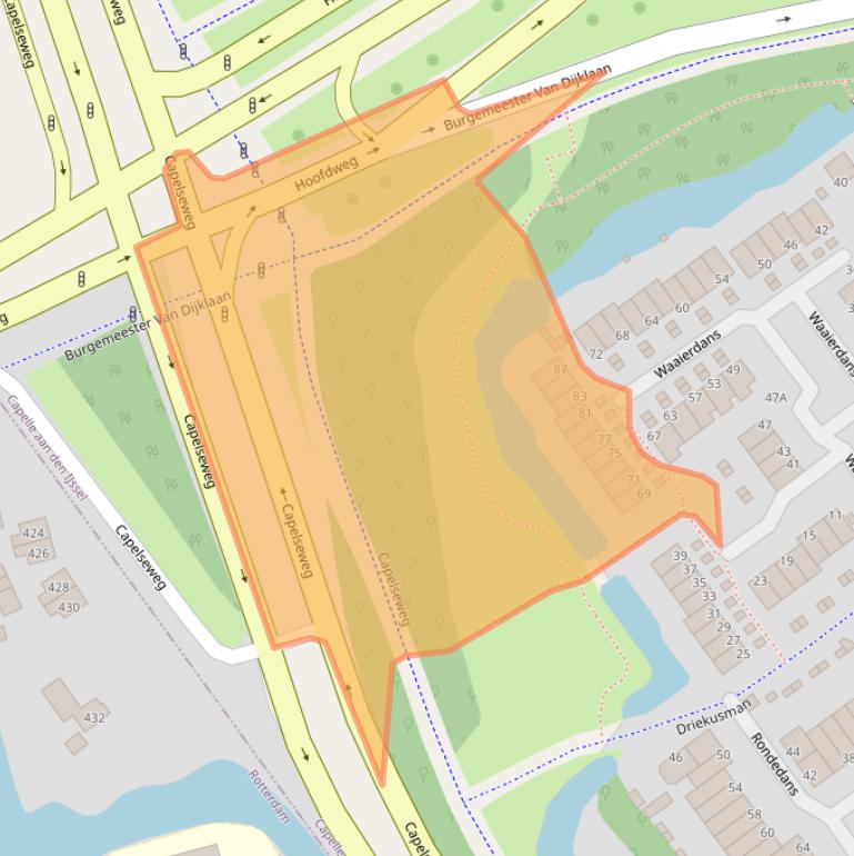 Kaart van postcodegebied 2907AM.