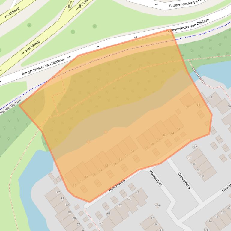 Kaart van postcodegebied 2907AP.