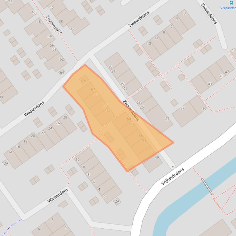 Kaart van postcodegebied 2907AS.