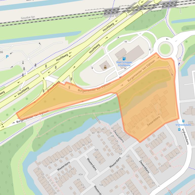 Kaart van postcodegebied 2907AT.