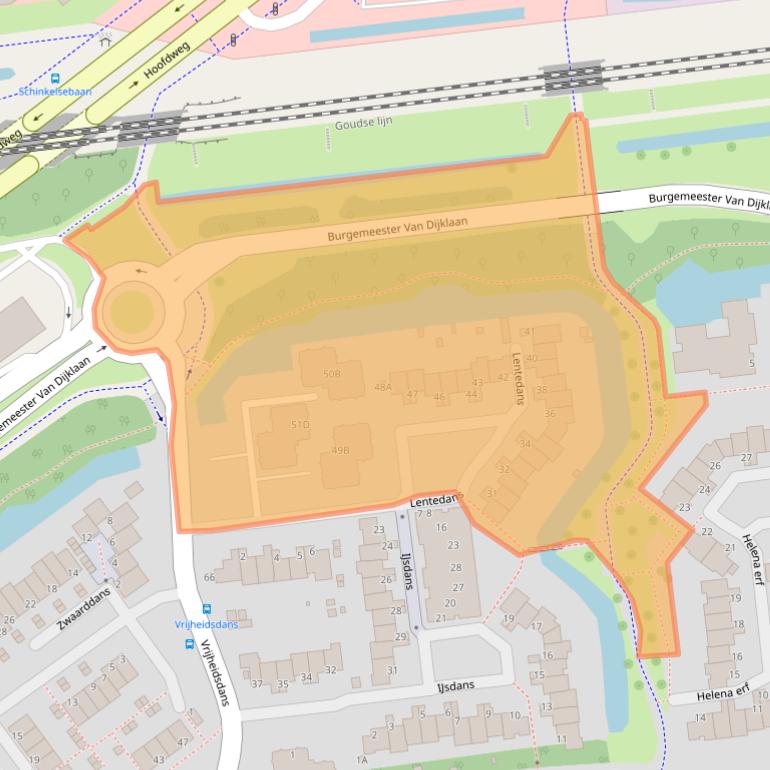 Kaart van postcodegebied 2907AX.