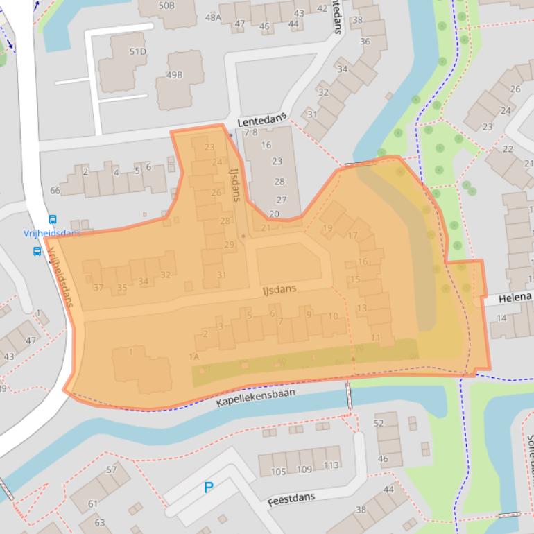 Kaart van postcodegebied 2907AZ.