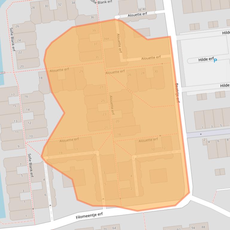 Kaart van postcodegebied 2907BA.