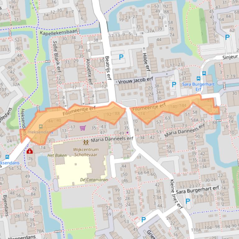 Kaart van postcodegebied 2907BC.