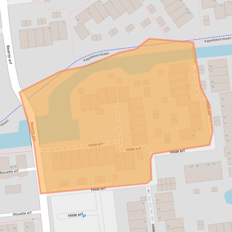 Kaart van postcodegebied 2907BJ.