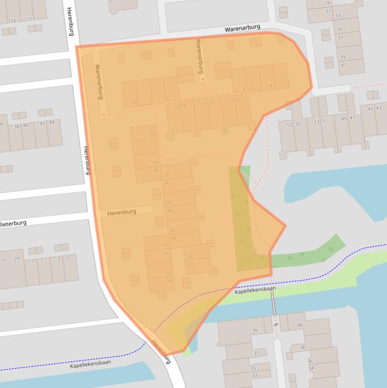 Kaart van postcodegebied 2907CL.