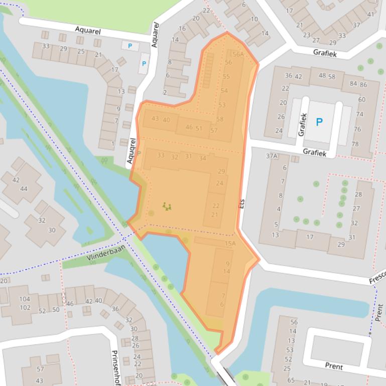 Kaart van postcodegebied 2907DB.