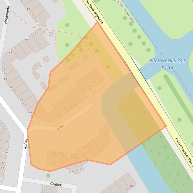 Kaart van postcodegebied 2907DH.