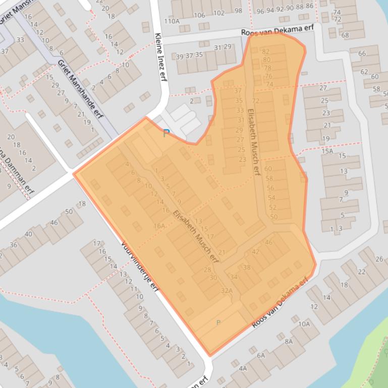 Kaart van postcodegebied 2907EG.