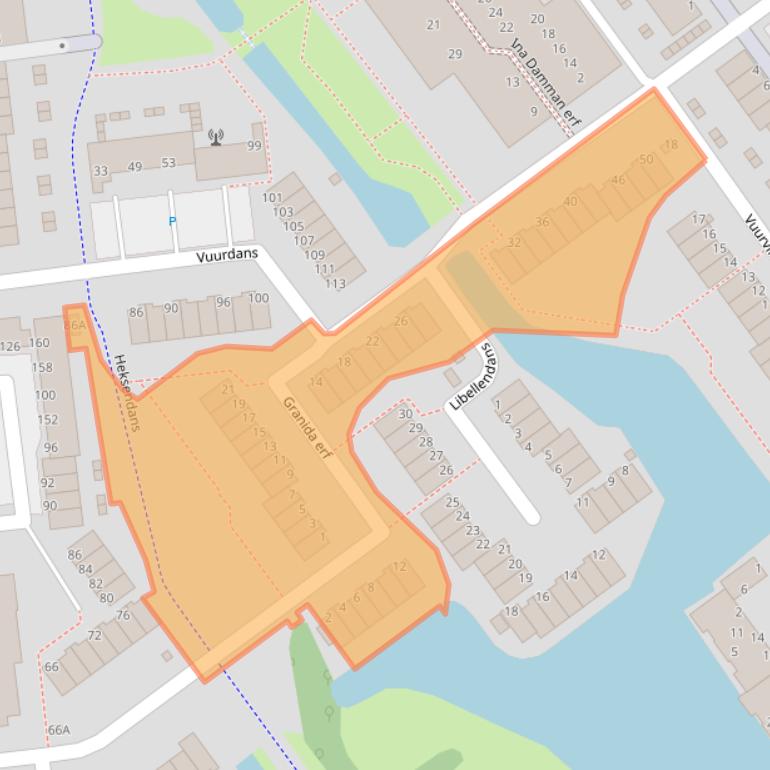 Kaart van postcodegebied 2907EH.