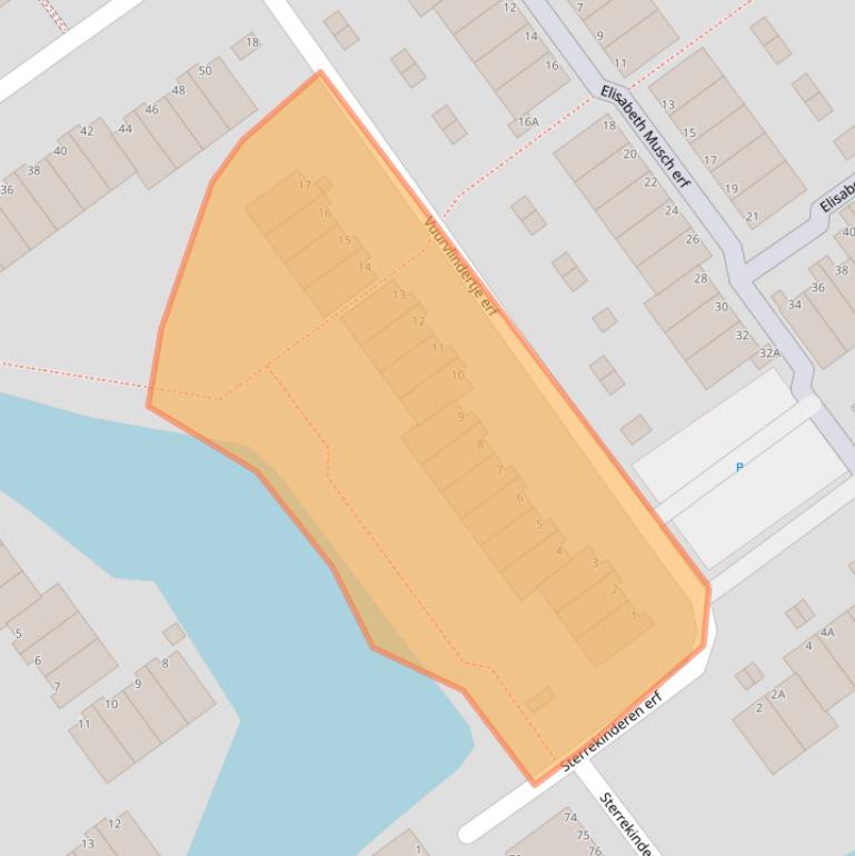 Kaart van postcodegebied 2907EJ.