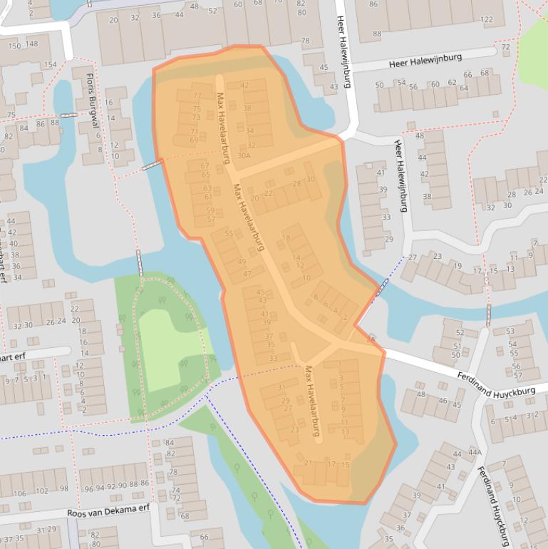 Kaart van postcodegebied 2907HH.
