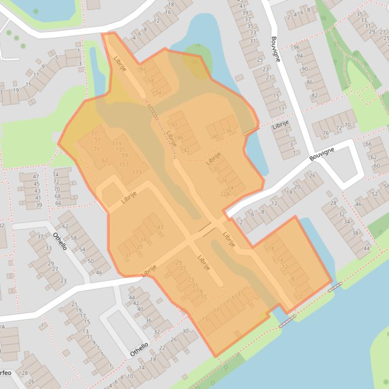 Kaart van postcodegebied 2907JA.