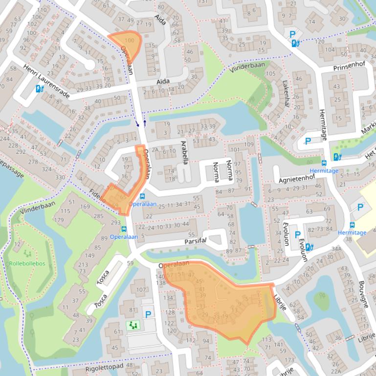 Kaart van postcodegebied 2907KA.