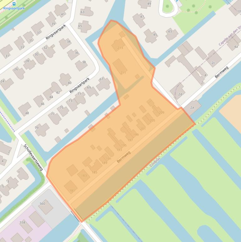 Kaart van postcodegebied 2907LG.