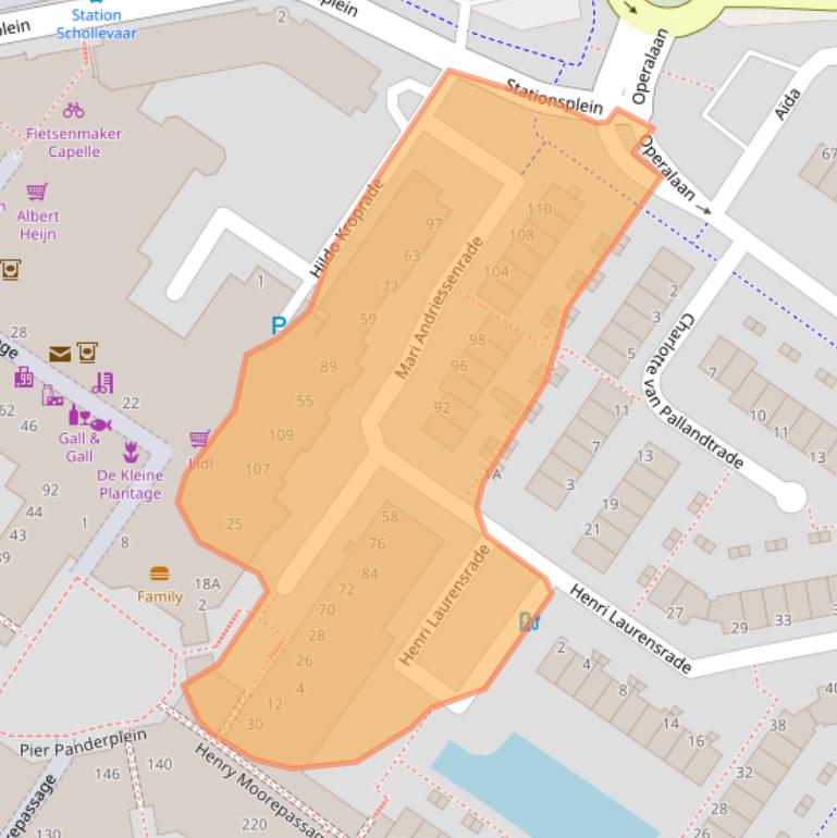 Kaart van postcodegebied 2907MA.