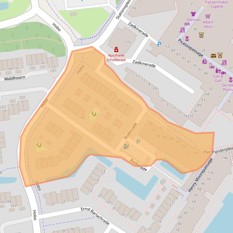 Kaart van postcodegebied 2907MH.