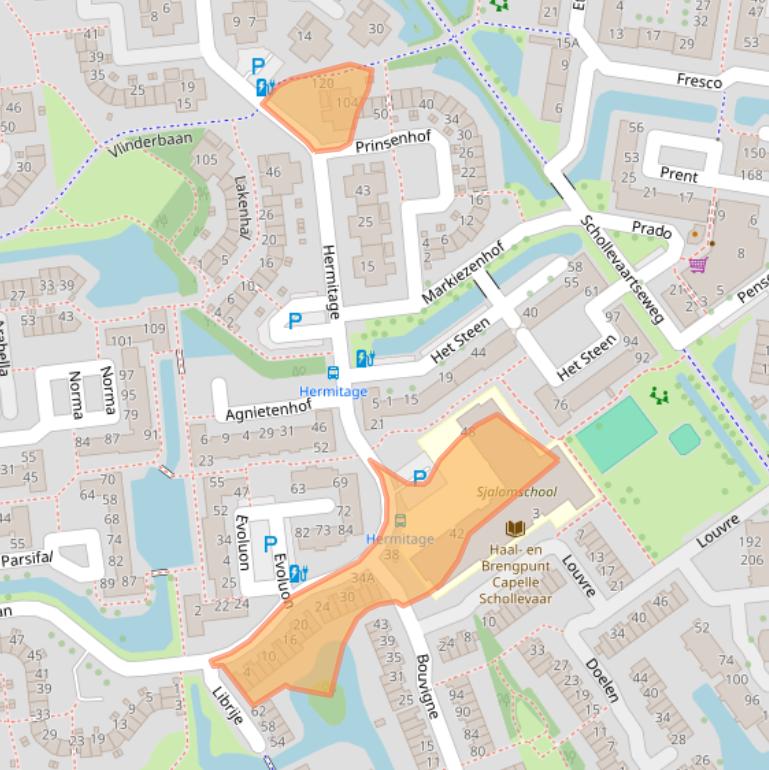 Kaart van postcodegebied 2907NB.