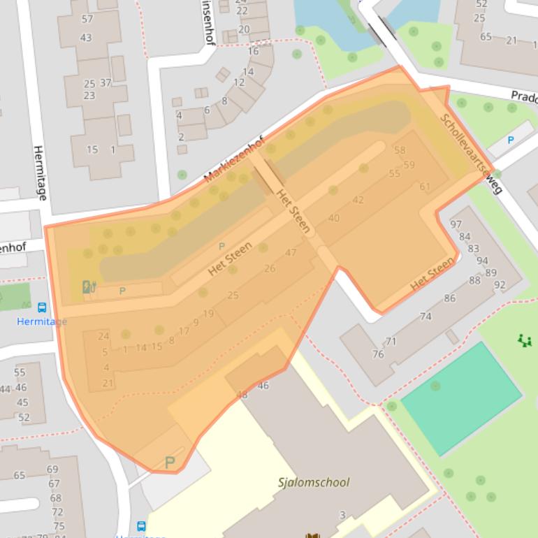 Kaart van postcodegebied 2907NJ.