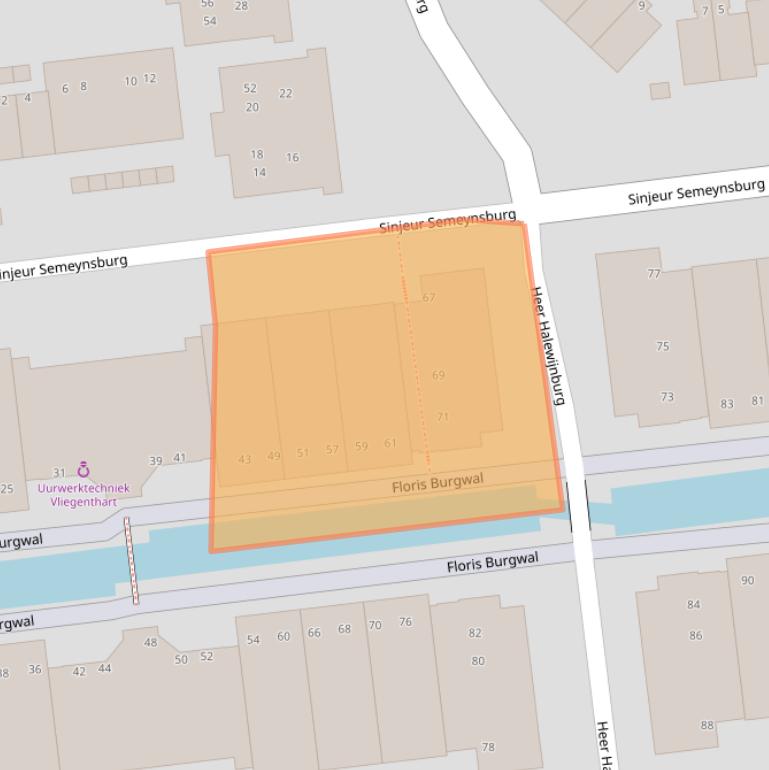 Kaart van postcodegebied 2907PB.