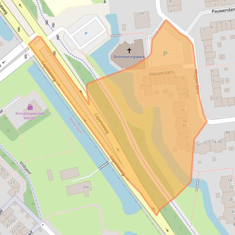 Kaart van postcodegebied 2907RC.