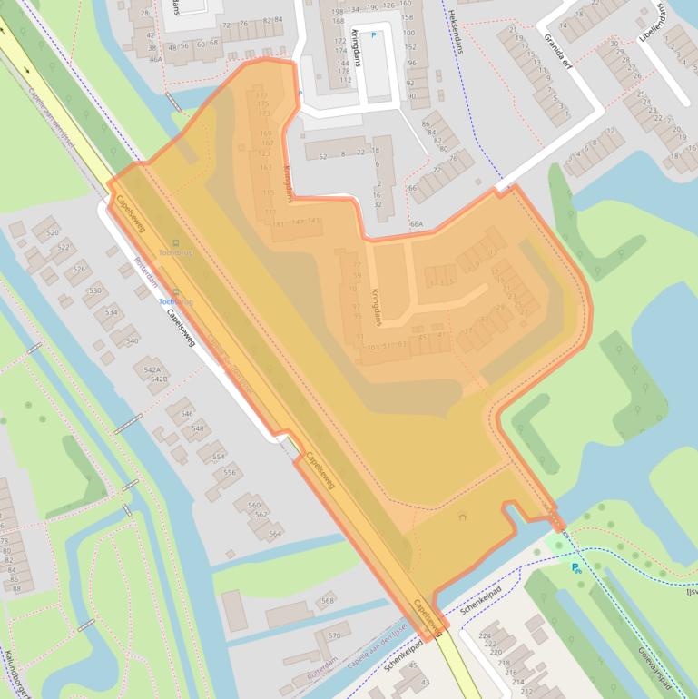 Kaart van postcodegebied 2907RL.