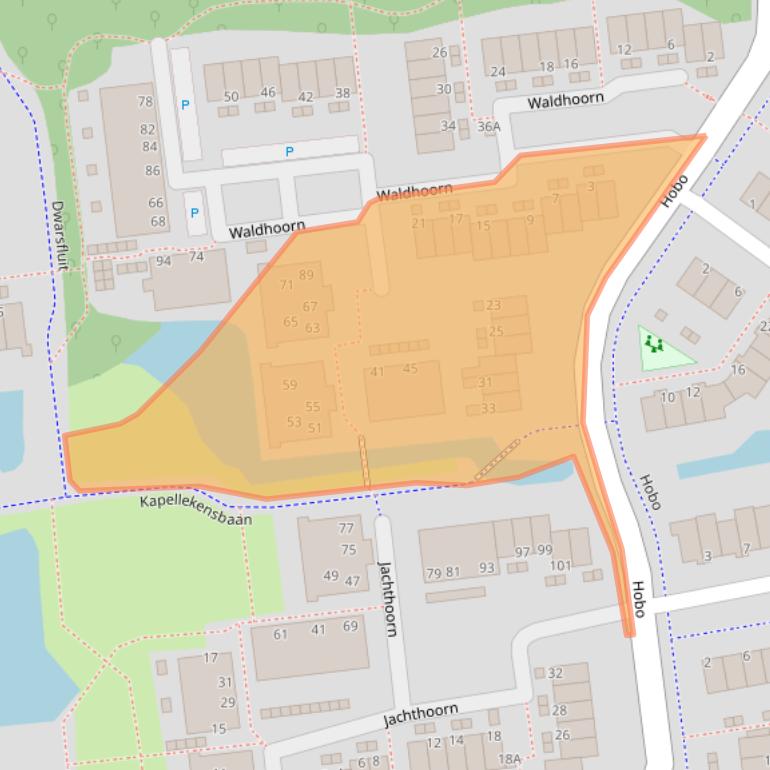 Kaart van postcodegebied 2907SJ.