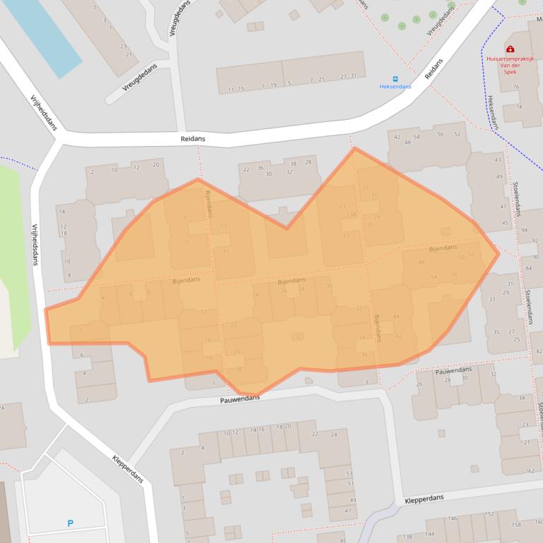 Kaart van postcodegebied 2907TA.