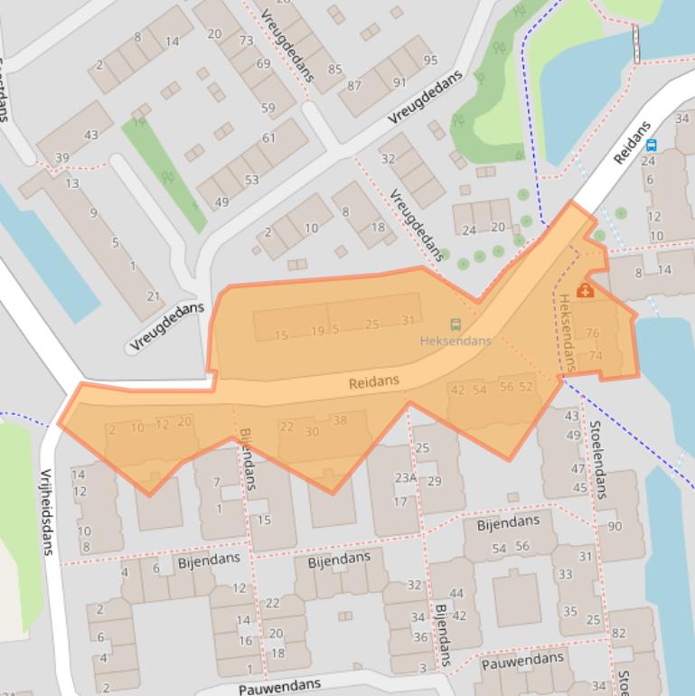 Kaart van postcodegebied 2907TD.