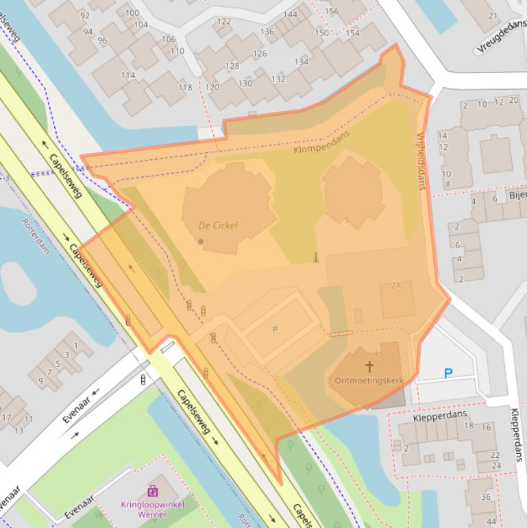 Kaart van postcodegebied 2907TK.