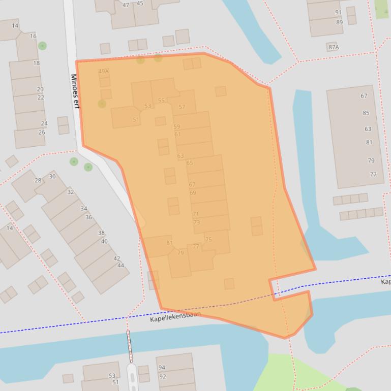 Kaart van postcodegebied 2907VJ.