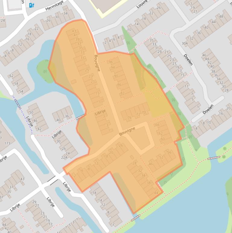 Kaart van postcodegebied 2907WB.