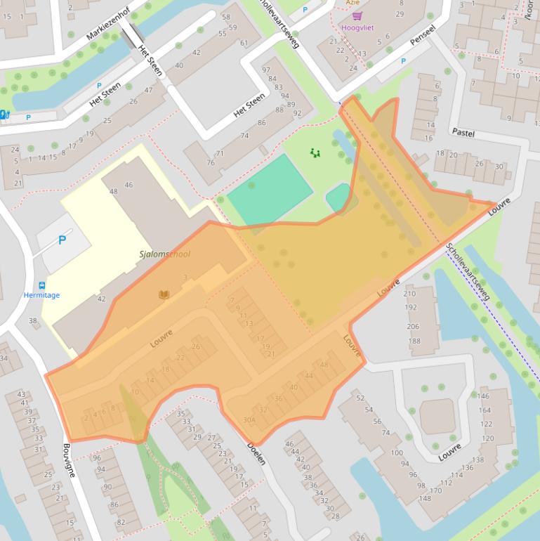 Kaart van postcodegebied 2907WD.