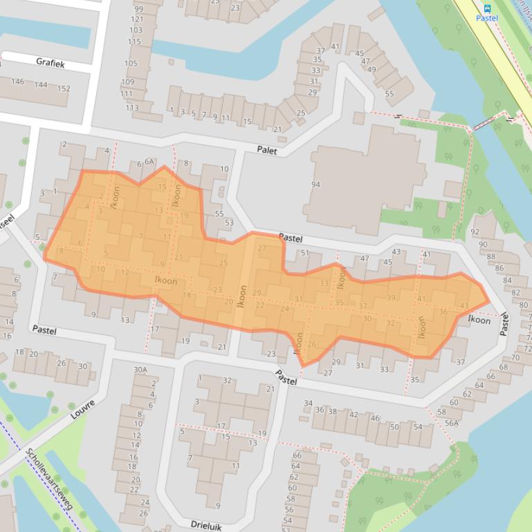Kaart van postcodegebied 2907ZB.
