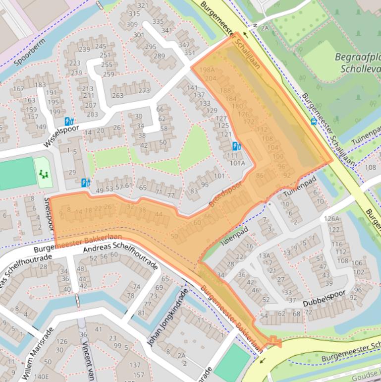 Kaart van postcodegebied 2908AA.