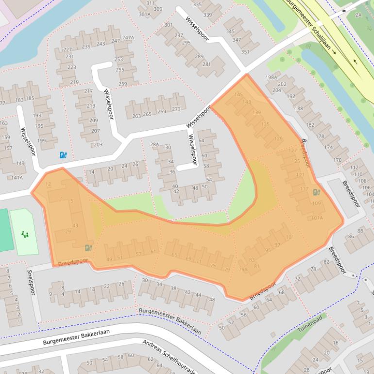 Kaart van postcodegebied 2908AB.