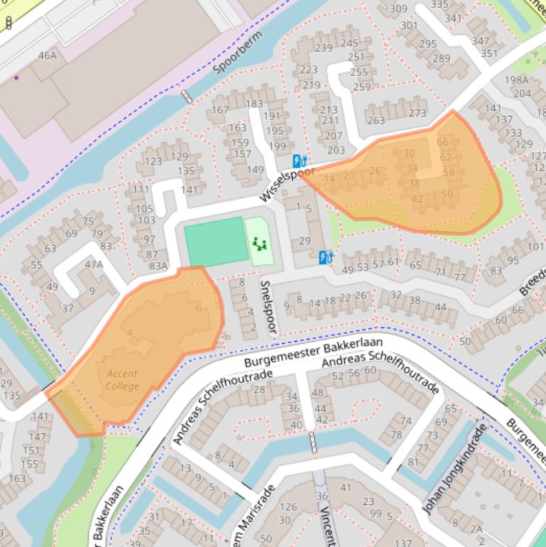 Kaart van postcodegebied 2908AC.