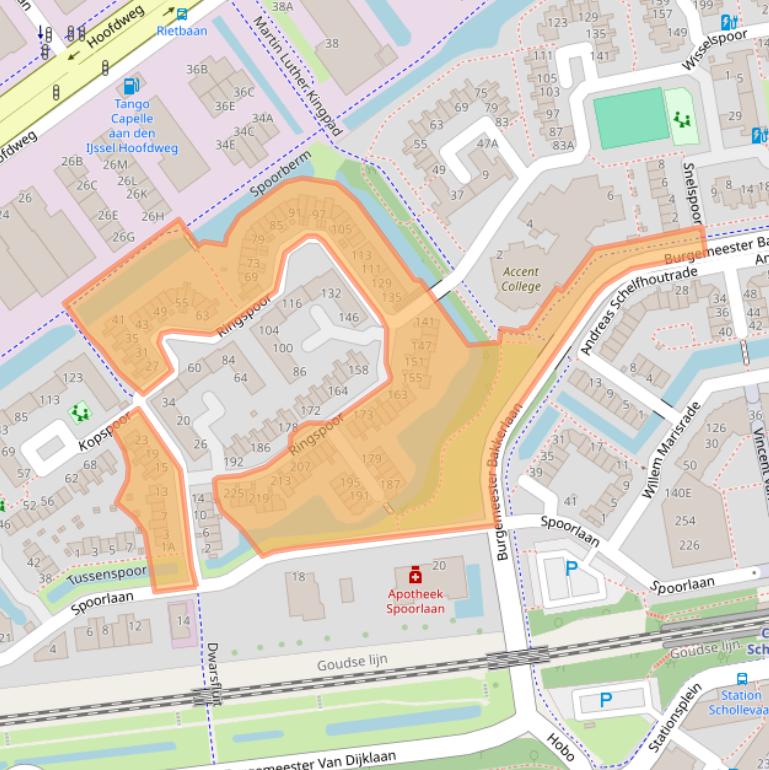 Kaart van postcodegebied 2908BD.