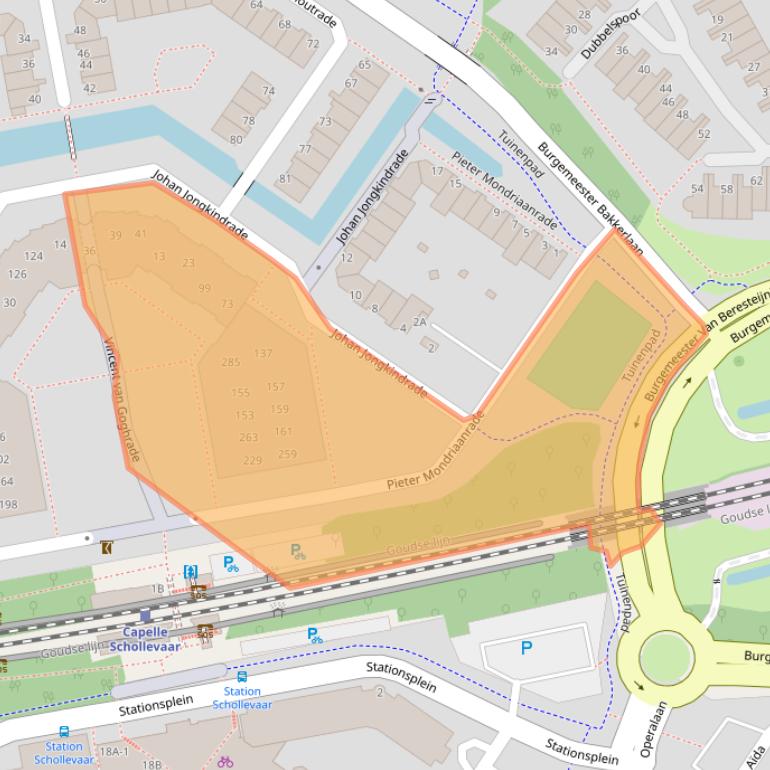 Kaart van postcodegebied 2908CC.