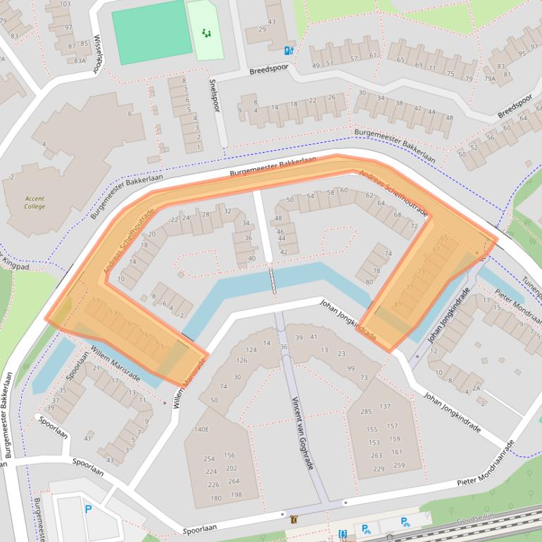 Kaart van postcodegebied 2908CL.