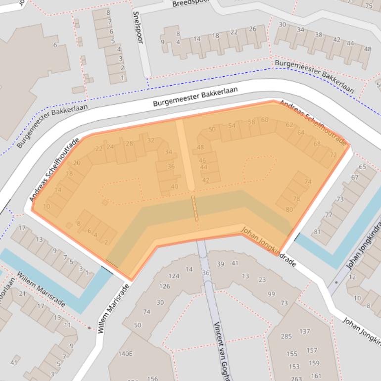 Kaart van postcodegebied 2908CM.