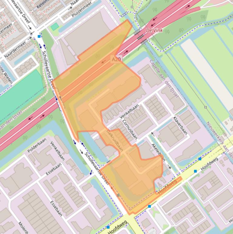 Kaart van postcodegebied 2908KC.