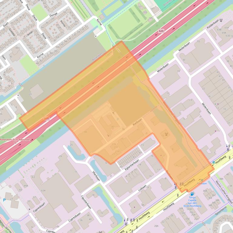 Kaart van postcodegebied 2908LP.