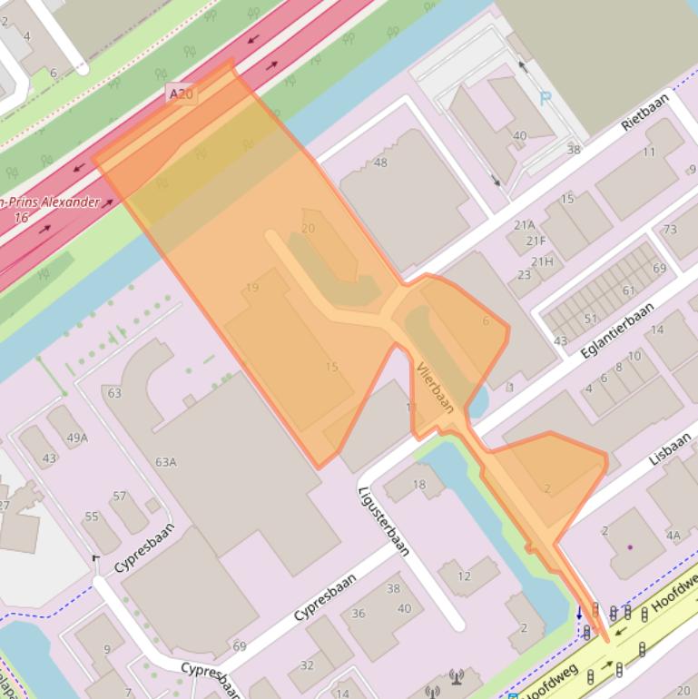 Kaart van postcodegebied 2908LR.