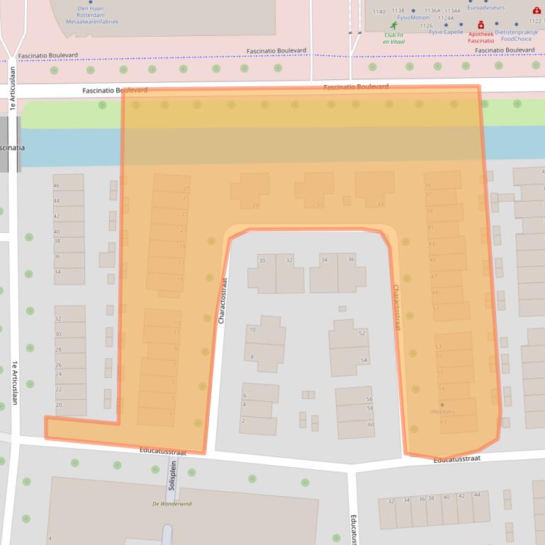 Kaart van postcodegebied 2909PM.