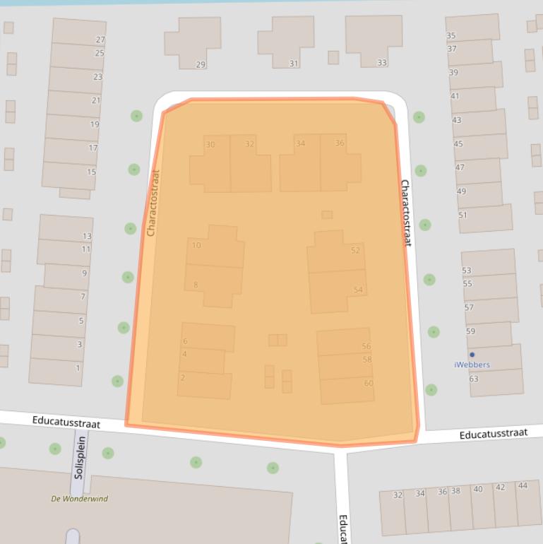 Kaart van postcodegebied 2909PN.