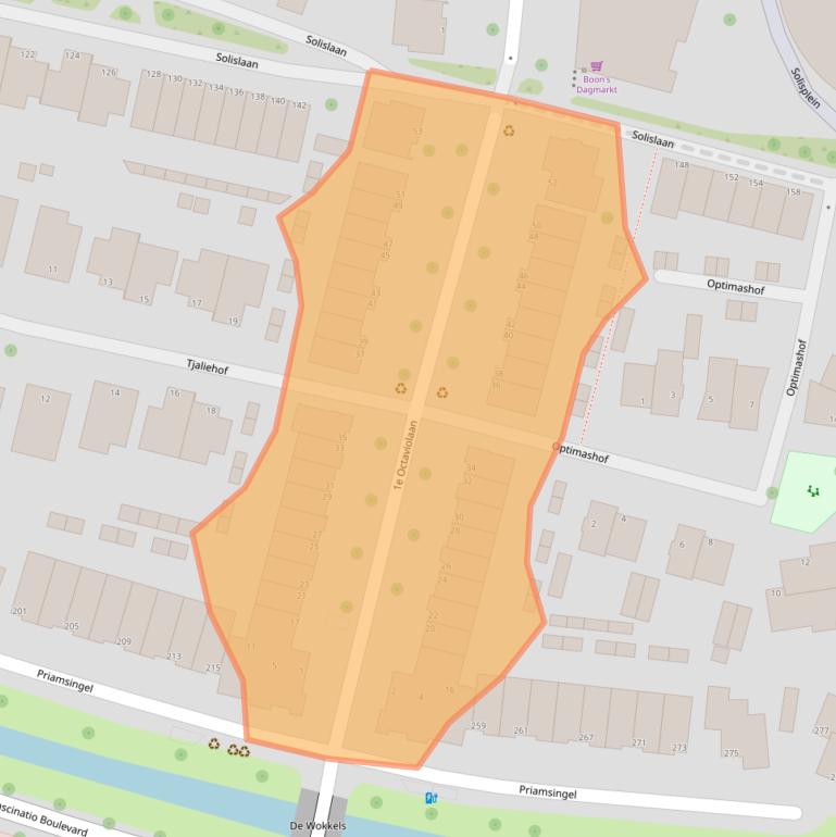 Kaart van postcodegebied 2909RB.