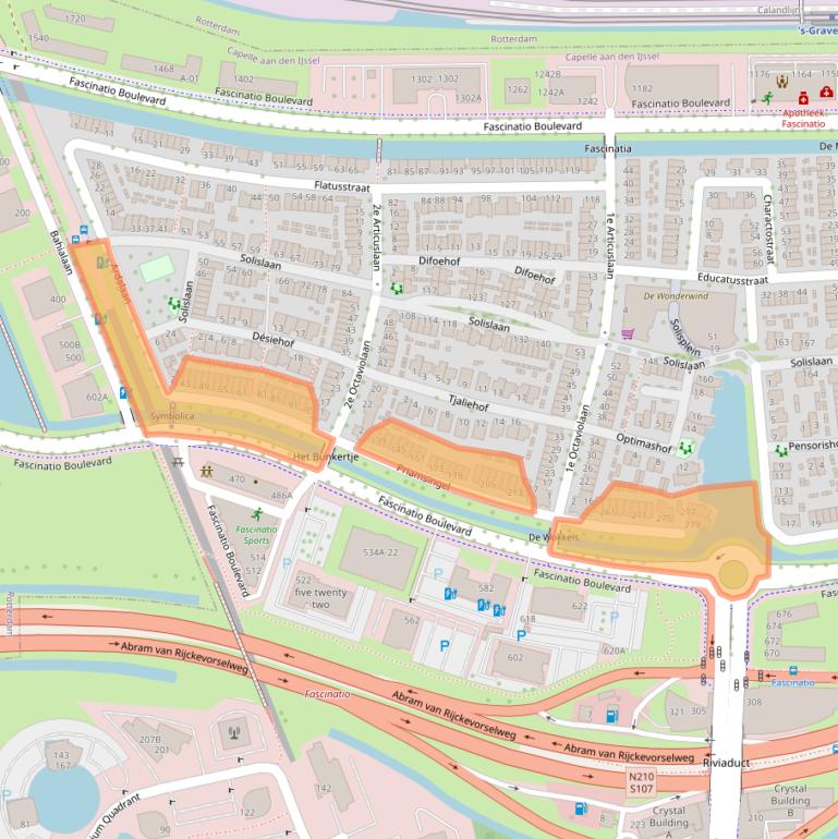 Kaart van postcodegebied 2909RE.