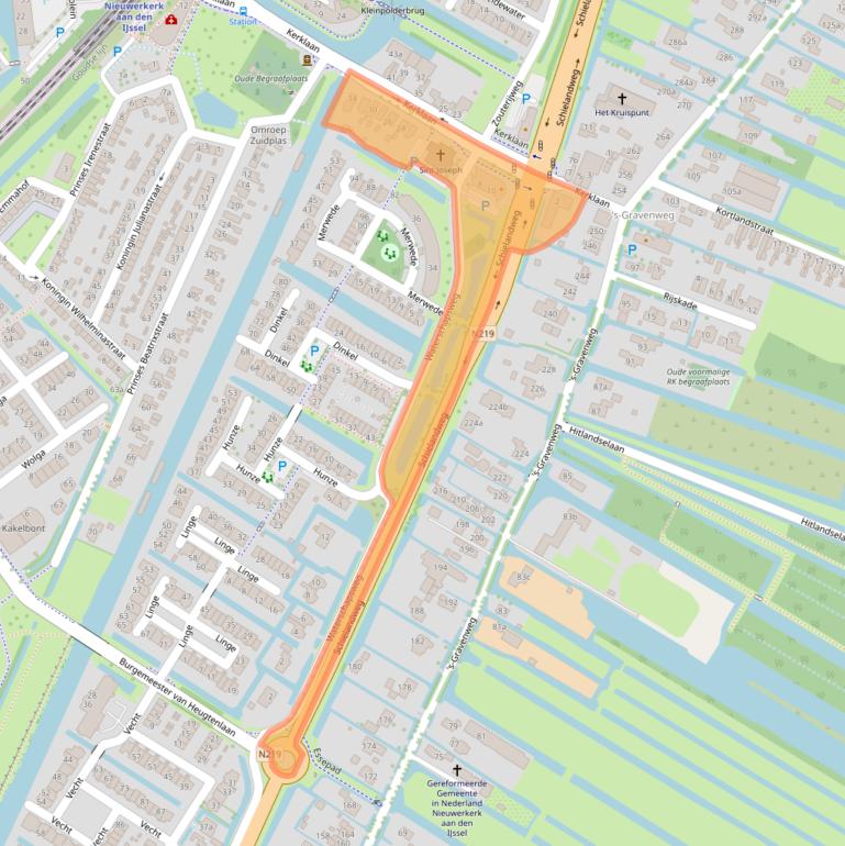 Kaart van postcodegebied 2911AD.